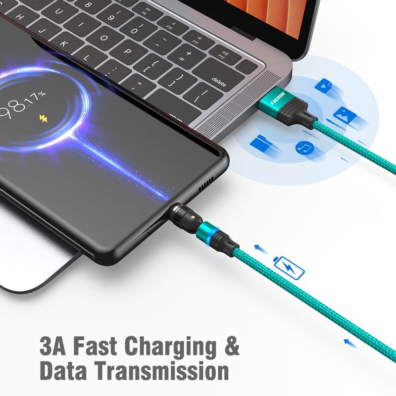 540° Otočný Magnetický Kábel 3A Rýchle Nabíjanie Typ C Kábel Pre Xiaomi Samsung Micro USB Dátový Kábel Magnetická Nabíjačka Pre iPhone 14