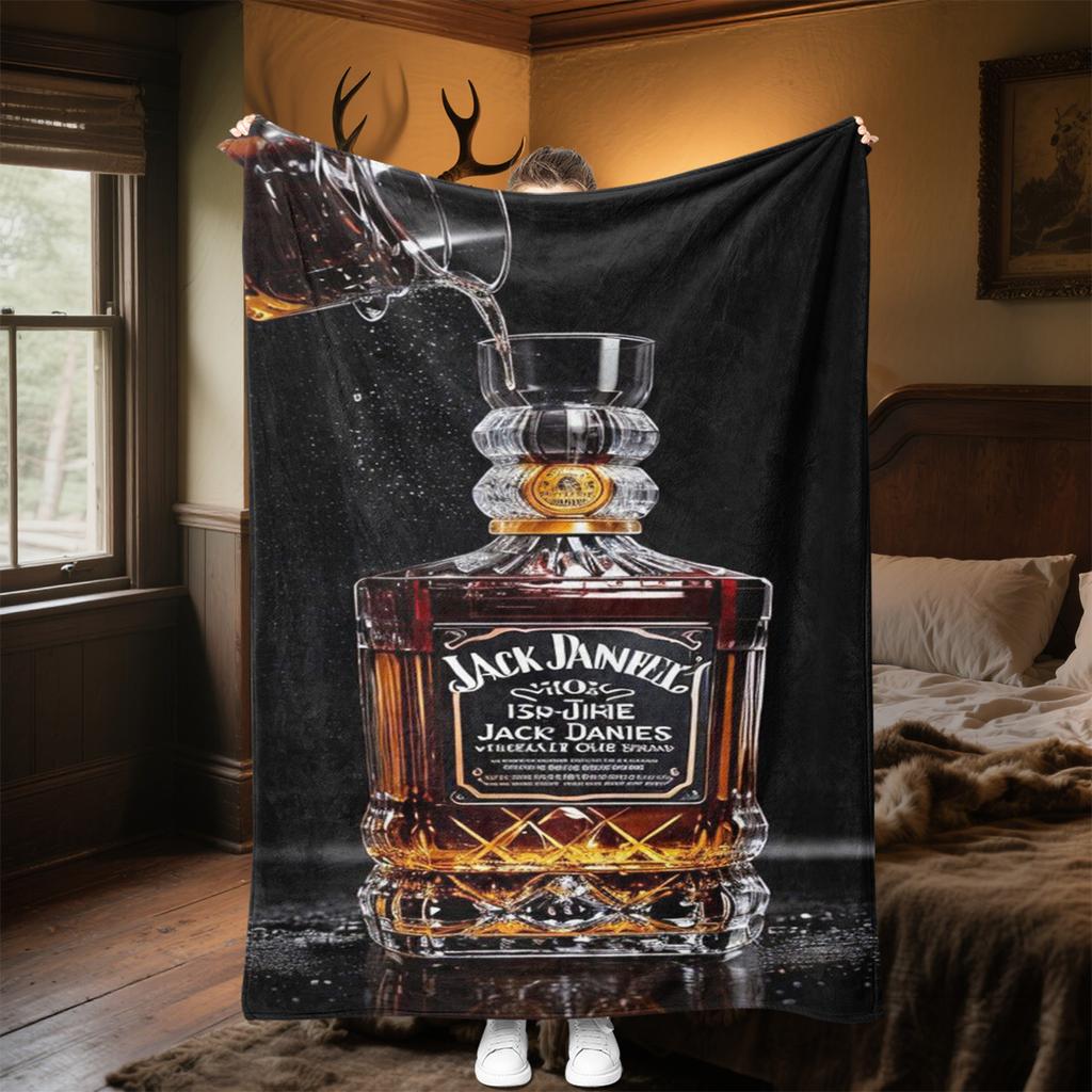 Jack Daniel's Tennessee Whiskey Plush Blanket Soft Comfortable All Seasons blanket Sofa Office Naps blanket Outdoor Travel throw Perfect Gift