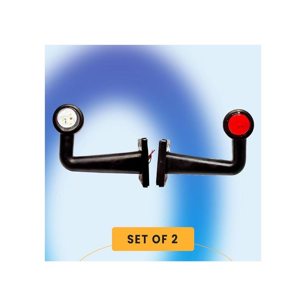 APSMOTIV LED End Outline Marker Light Set 24V with 6 Super Bright SMD for Truck Trailer Buses and Universal Applications - Red/Clear