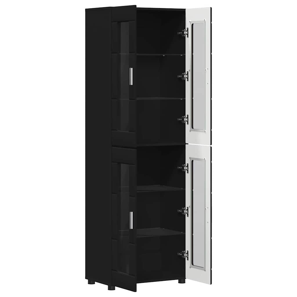 FLORIN Highboard with Doors Black 60 x 35 x 182 cm Particleboard