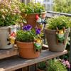 3 Piece Dwarf Figurine Set for Flower Pot Hanging Ladder Climbing Garden Pot Ornament Miniature Decoration Outdoor Indoor