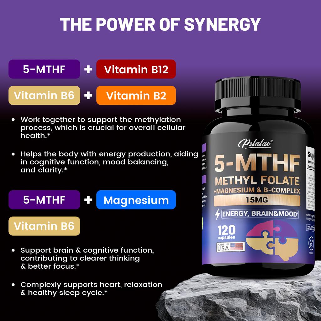 Rich in a blend of vitamins B12, B2, and B6; supports brain health; helps improve mood; suitable for adults.