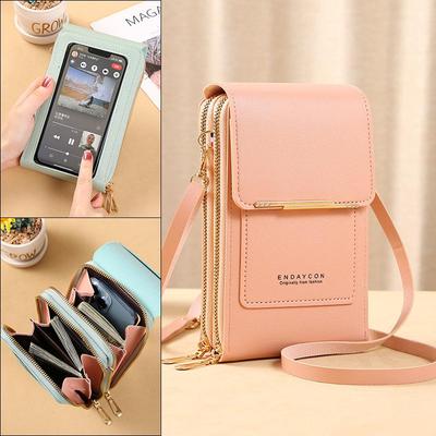 Women's Versatile Touchscreen Phone Bag: Small Crossbody Purse with Key Holder, Coin Pouch, and Fashion Design