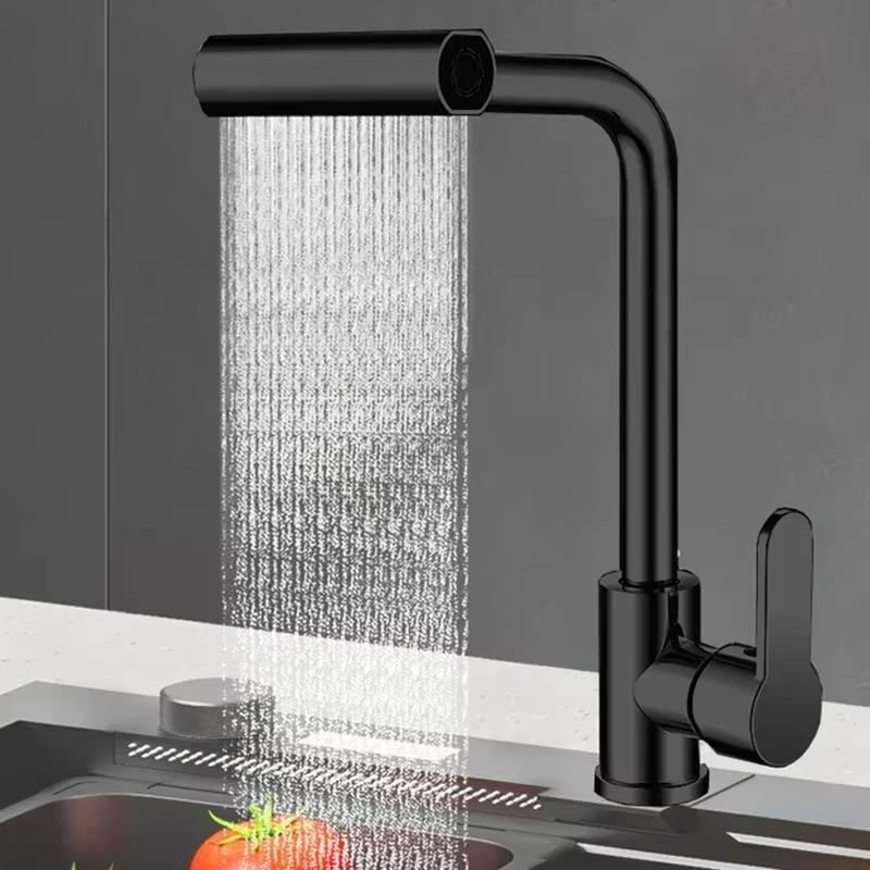 Modern Contemporary Single-Handle Ceramic Mixer Faucet 3-Function Kitchen Faucet with Single-Hole Installation for Sink