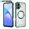 KEYSION Transparent Magnetic Case for TECNO Spark Go 2 Pop 10 Soft Silicone+PC Heavy Duty Shockproof Phone Cover for Infinix Smart 10