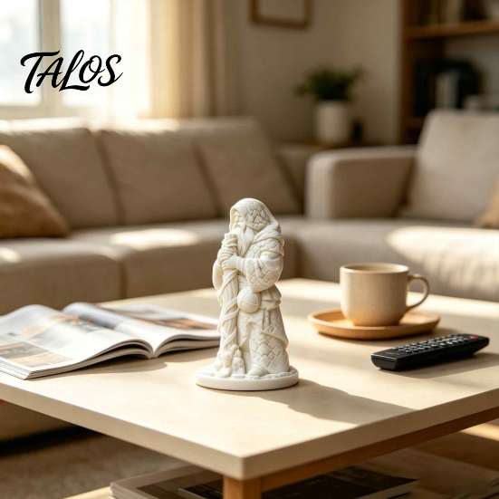 White Embryo Sculpture 3D Printed Beggar Monk Figurine, DIY Unpainted Statue, Vintage Handmade Painting Crafts Wandering Elder Sculpture, Creative