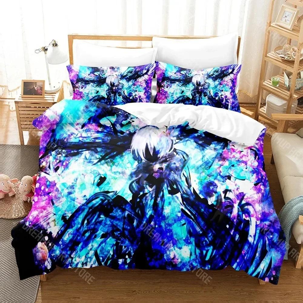 3D Print Black Rock Shooter Duvet Cover Single Double Size For Boys Girls Fashion Bedroom Decor Anime Bedding Set Soft Home