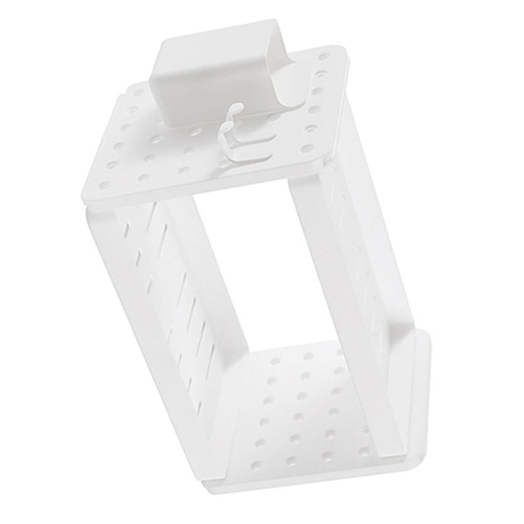 Double Layer Desktop Storage Rack Plastic Makeup Shelf Foldable Office Stationery Organizer