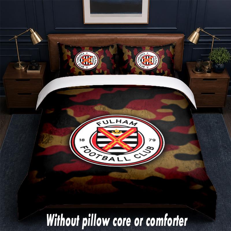 Set Biancheria da Letto Fulham Football Design 1 Copripiumino + 2 Federe Morbido Traspirante Biancheria da Letto per la Casa