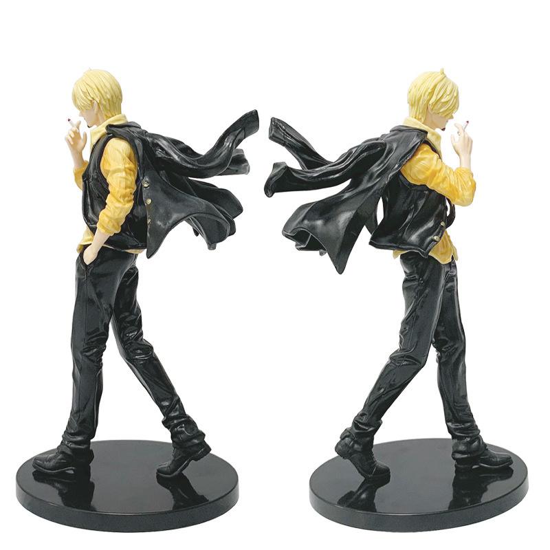 One Piece Anime Figure Black Feet Smoking Sanji Action Model PVC Standing Doll Desktop Decoration Children Toy Gift