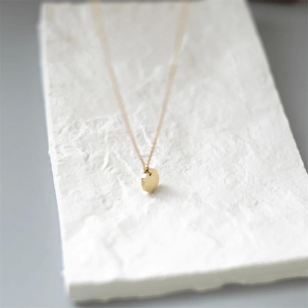 Women's Titanium Steel 18K Gold-Plated Round Disc Necklace - Smooth Mirror Finish