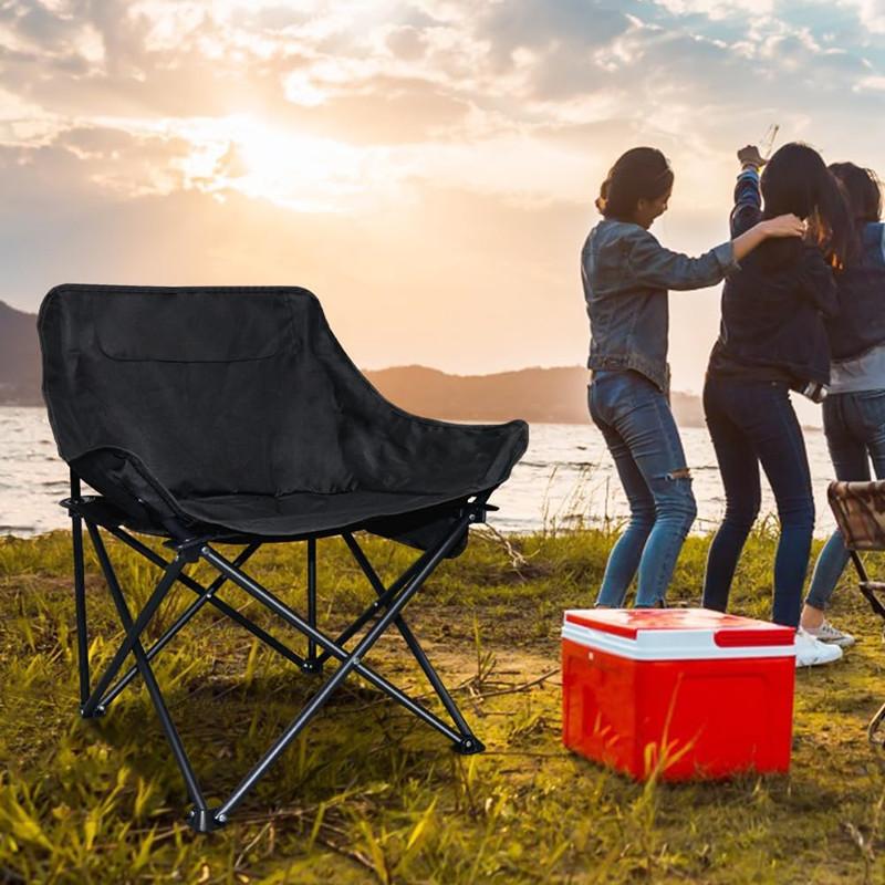 Camping Folding Chair Oxford Cloth Fishing Chairs Outdoor Portable Moon Chair Camp Equipment For Travel Leisure Picnics Chaise