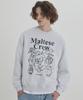WAIKEI Maltese Crew Line Graphic Sweatshirt Melange White