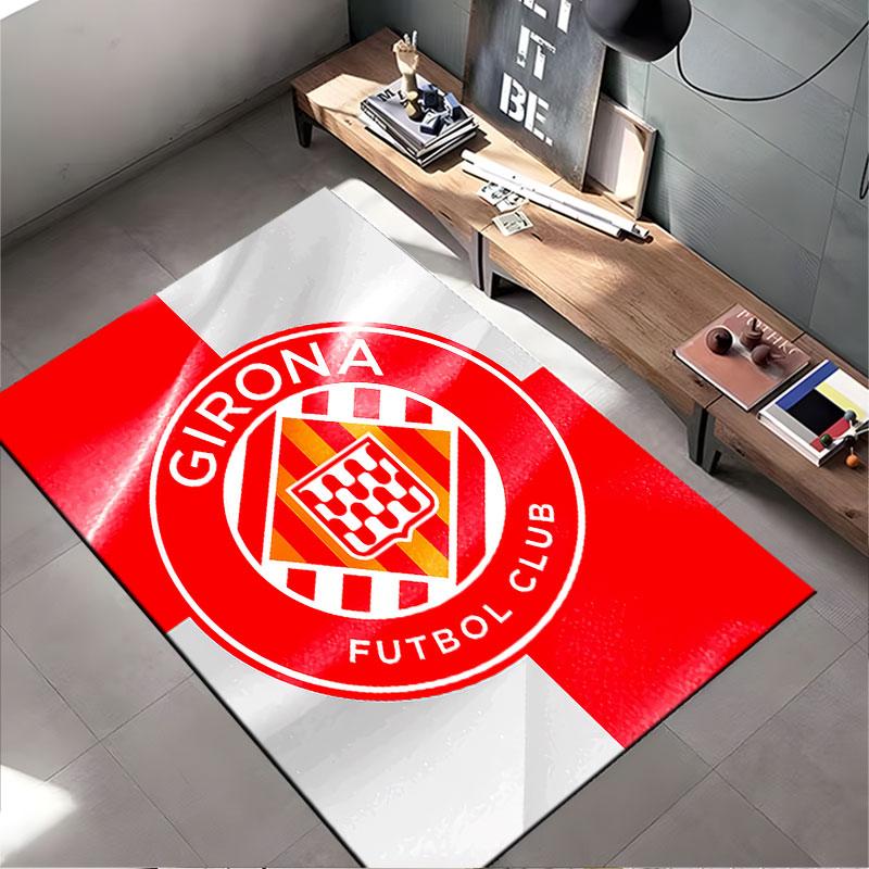 Girona FC Logo Red Carpet suitable as a non-slip mat for the living room or bedroom sofa