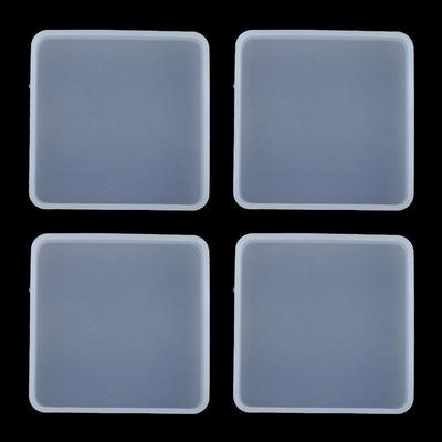 4x Square Resin For DIY Coaster Display Pad 8cm