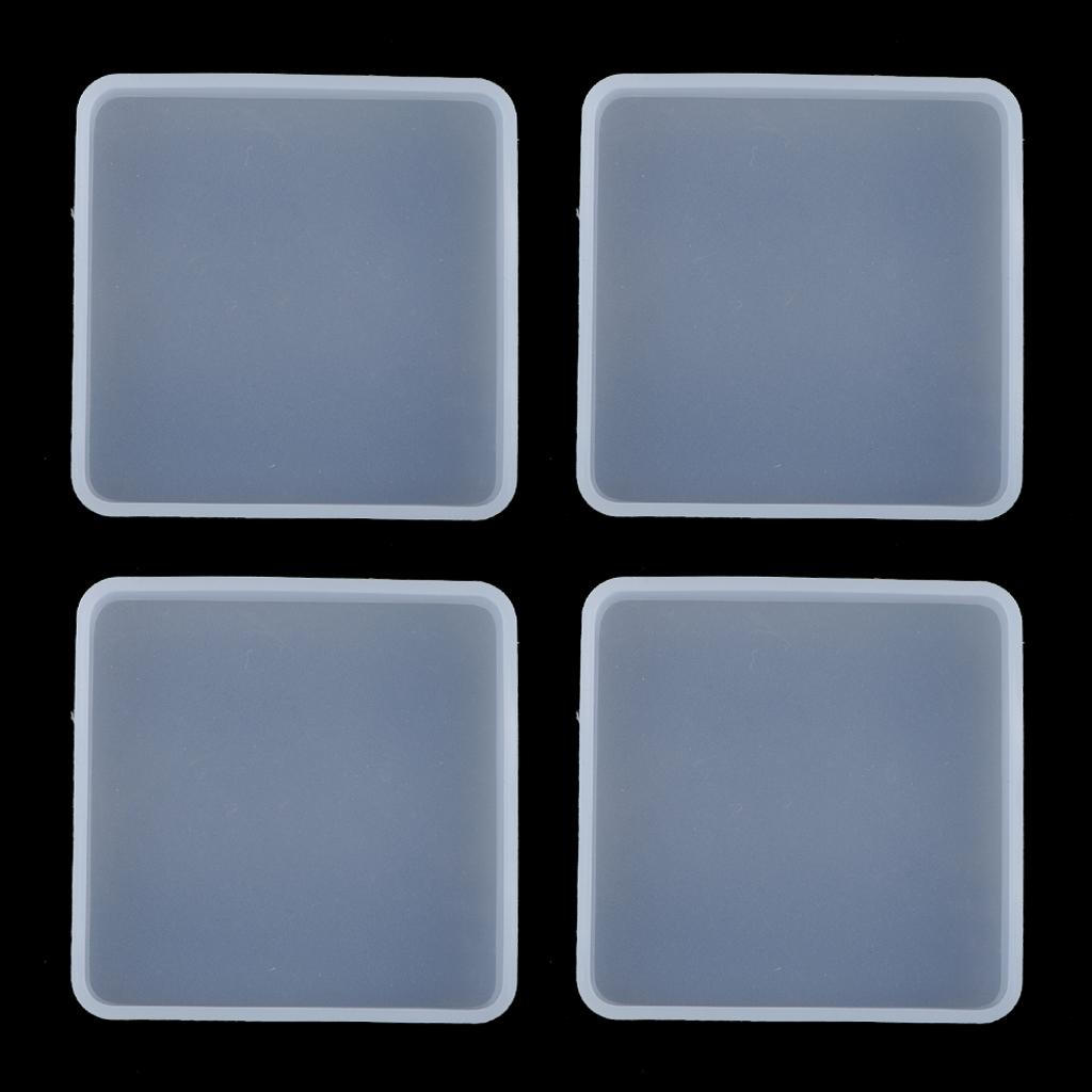 

4x Квадратная смола для DIY подставки, дисплей-пэда 8 см