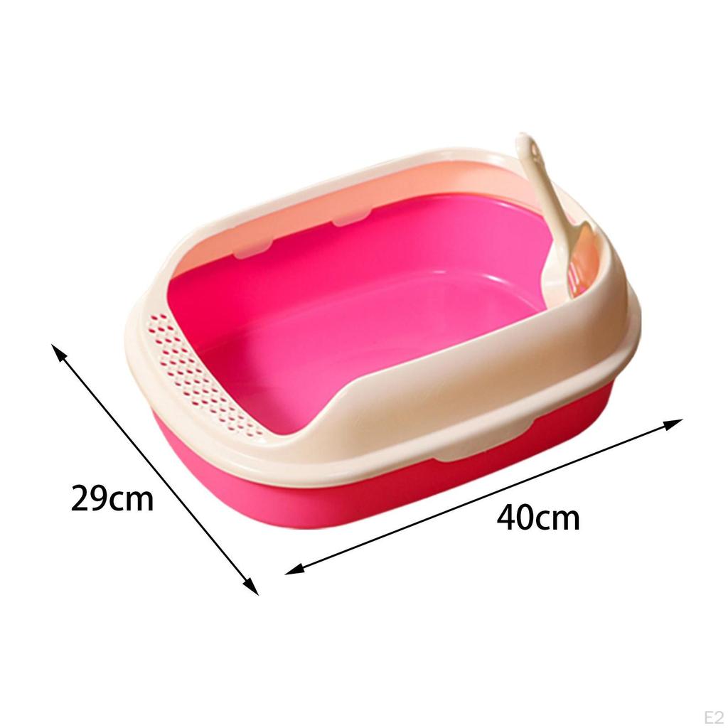 Cat Anti Splashing Kitten Potty Toilet Semi Enclosed High Sided Sandbox Bedpan for Indoor Cats,