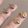 18K Gold Plated Water Drop Earrings - Simple, High-End, Personalized Ear Studs
