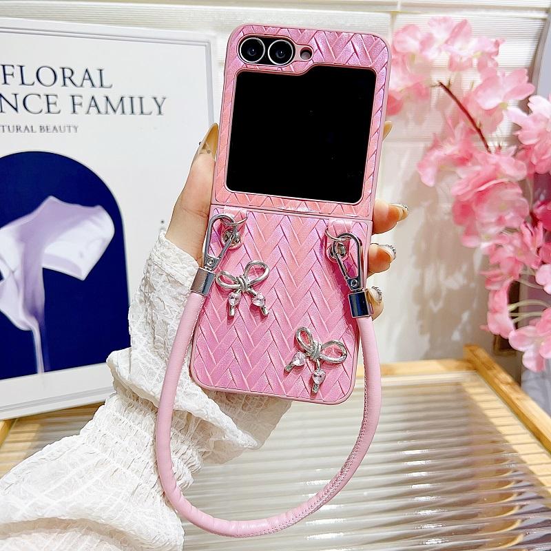 

Роскошный градиентный 3D чехол с плетением в виде банта для Samsung Galaxy Z Flip 3 4 5 6 5G Flip6 со шнурком, противоударная задняя крышка Galaxy Z Flip6