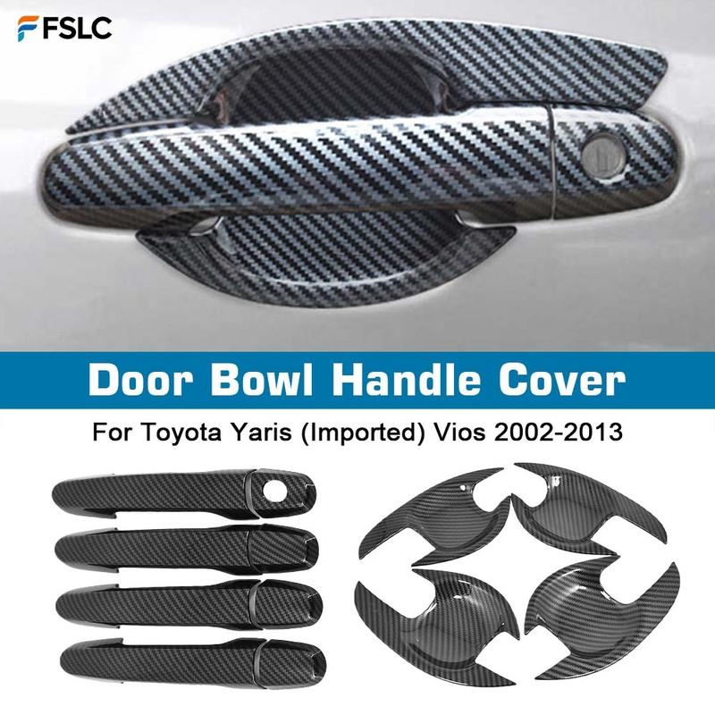 Car Decoration Door Bowl I Handle Cover For Toyota Yaris (Imported) Vios 2002-2013 Cars Accessories Carbon Fiber