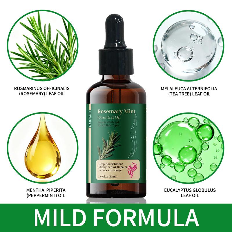 Pure English Rosemary Hair Care Essential Oil: Nourishes Scalp & Hair Roots, Packed with Nutrients.