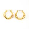 New 18k stainless steel gold earrings light luxury pearl temperament trendy round buckle earrings