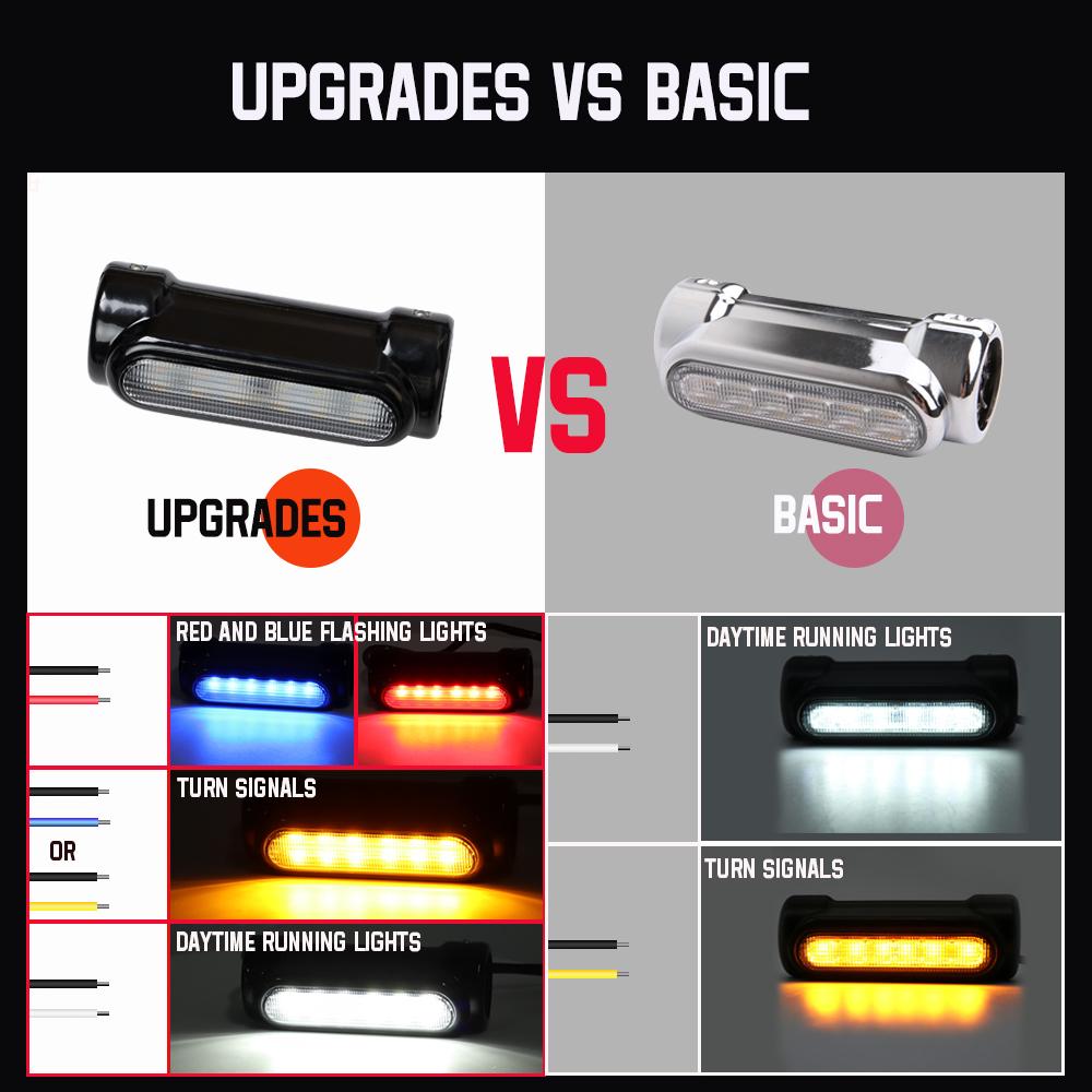 For Harley Road King Motorcycle LED Turn Signals Driving Light Highway Crash Bar Lamp for Touring Sportster Softail Chopper