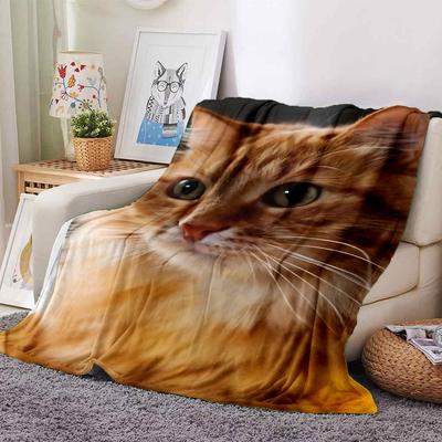 1pc Cat Throw Blanket Soft Flannel, Cozy All Season Polyester Perfect for Home, Office
