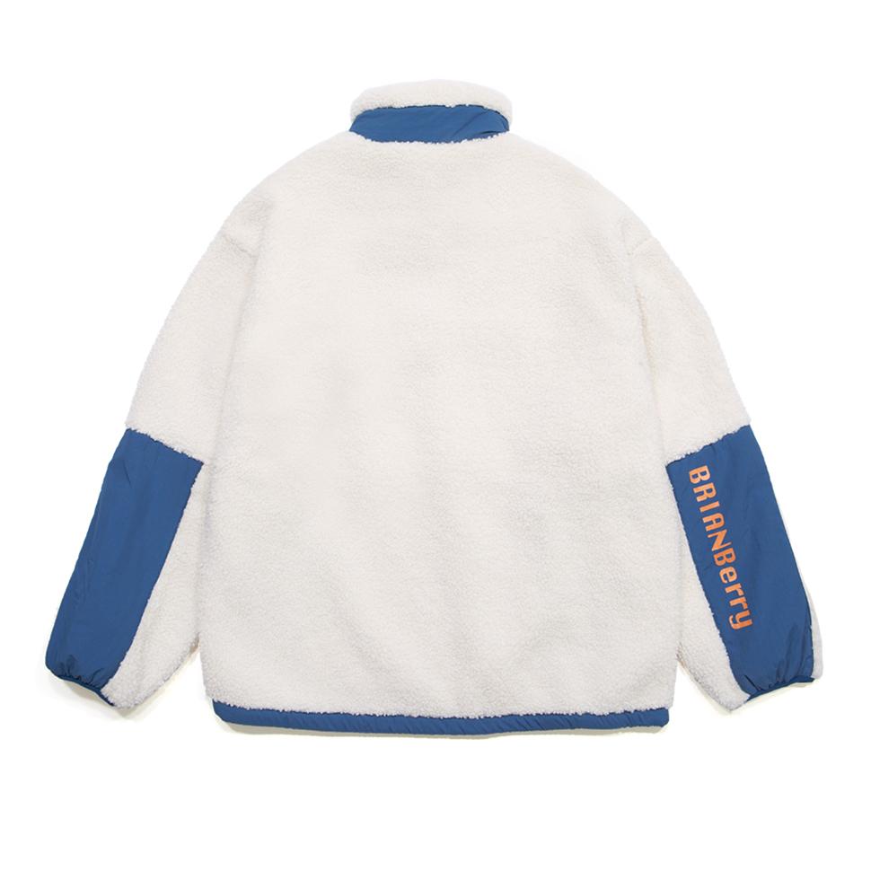 Brian Berry Zerah Fleece Zip-Up_O/White