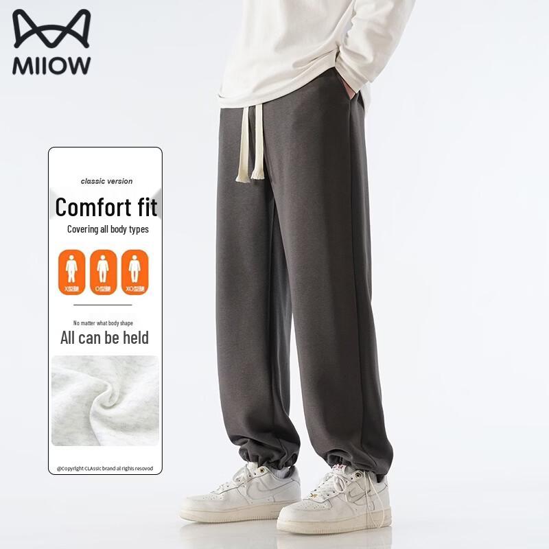 MiiOW Men s 2025 Fall/Winter Fleece-Lined Casual Pants 2XL