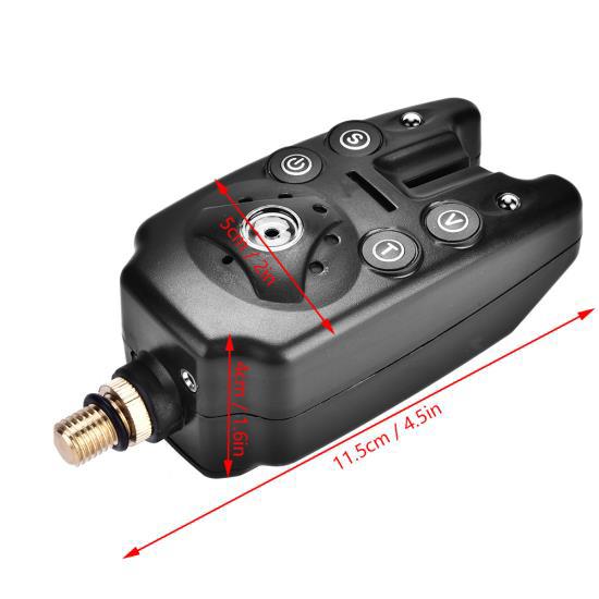 LED Fishing Electronic Fish  Alarm Finder Sound Alert Indicator Light Stick (Black)