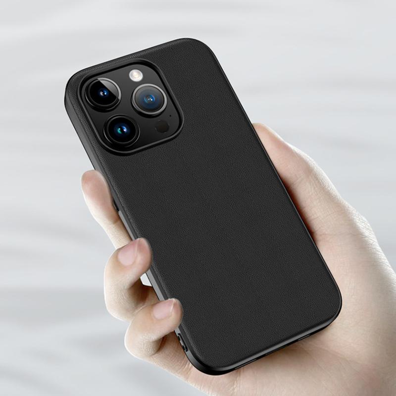 PU Leather+TPU Back Case for iPhone 15 Pro Max,Shockproof Phone Cover