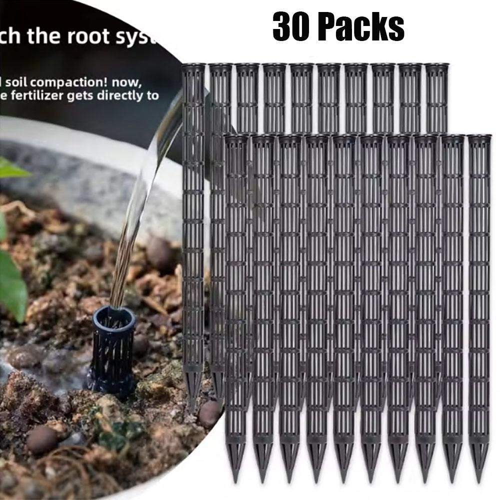30Pcs Extended Root Aeration Tubes 9.8 Inch Plastic Ventilation Plant Stakes for Anti Root Rot Soil Aeration Drainage