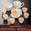 High-Grade Mutton Fat Jade Rotating Lid Bowl and White Porcelain Teapot Set