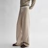 Women's High-Waisted Wide-Leg Acetate Wool Blend Casual Trousers