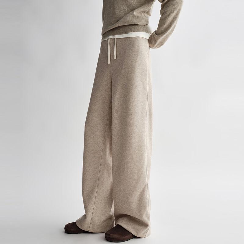 Women's High-Waisted Wide-Leg Acetate Wool Blend Casual Trousers