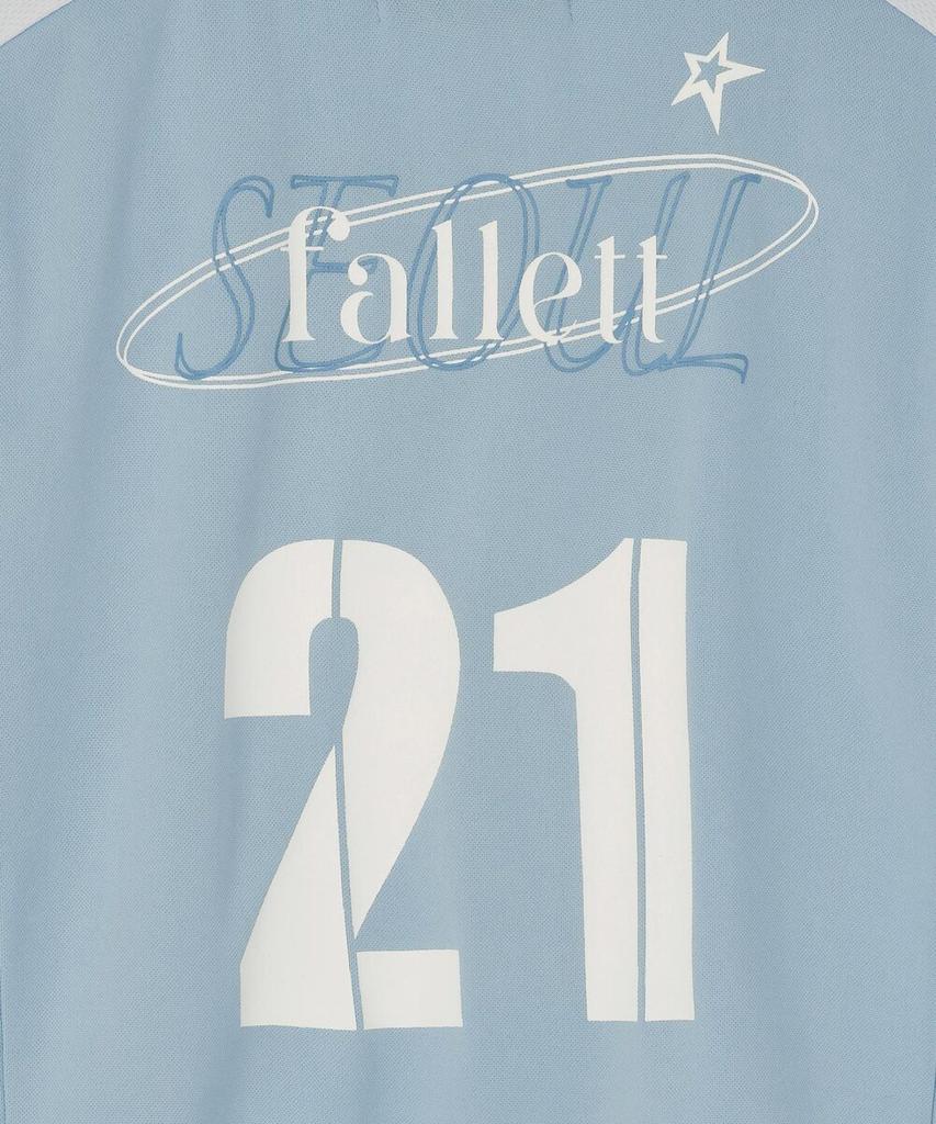 FALLETT Sports Football Short Sleeve T-Shirt Sky Blue