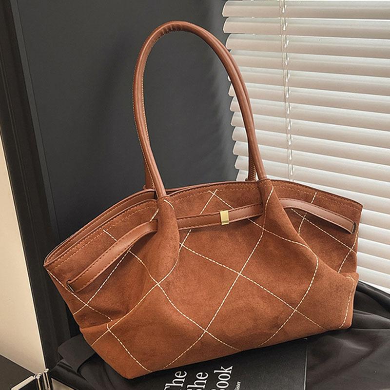 

Shoulder bag autumn new armpit bag women s trendy retro portable tote bag large-capacity commuter women s bag коричневий