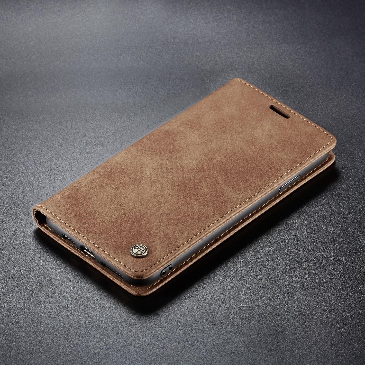 

Redmi Note 13 Pro кожаный флип-чехол с отделением для карт, полное покрытие, защита от падений, деловой стиль redmi note13proplus темно-коричневого