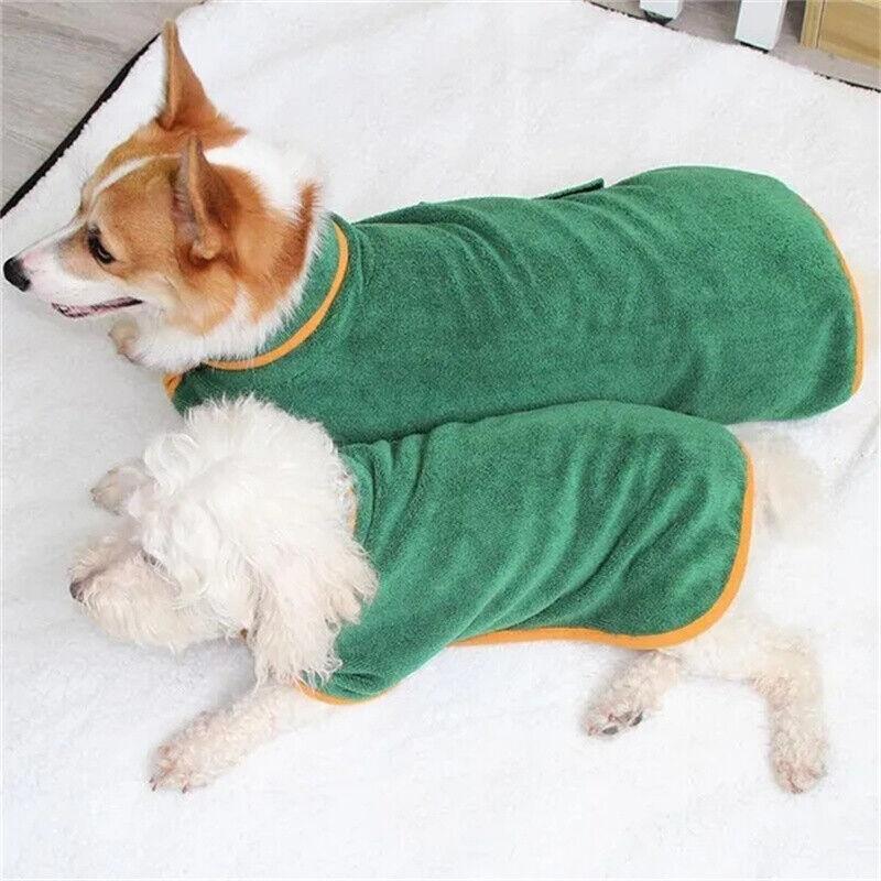 Towel Bathrobe Dog Microfibre Bath Robe Pet Super Absorbent  Drying Coat