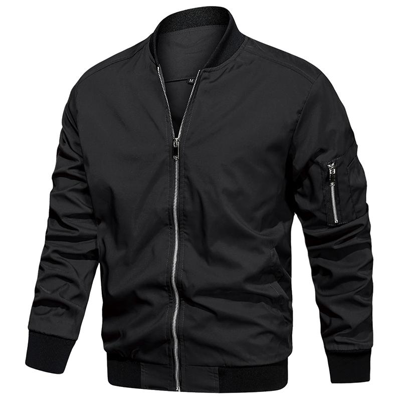 Men's Lightweight Bomber Jacket for Spring Autumn - Casual Flight Pilot Varsity Baseball Coat