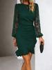 Fashion Imported Women's Clothing New Lace Bubble Sleeve Dress
