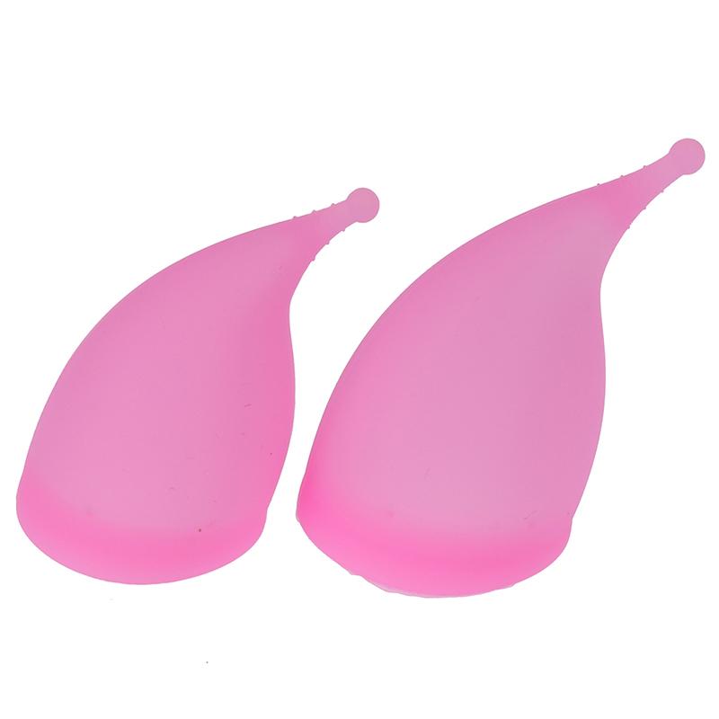 Reusable Medical Silicone Soft Menstrual Women Period Cup Size Small Large Pads
