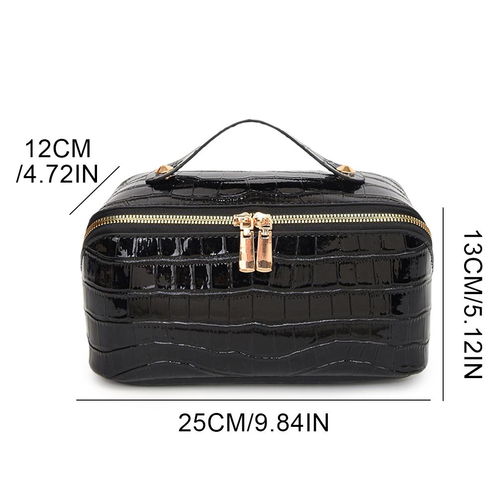 Large Capacity Makeup Storage Bags PU Leather Waterproof Cosmetic Bags Women Simple Travel Skincare Organizer Portable Wash Bags