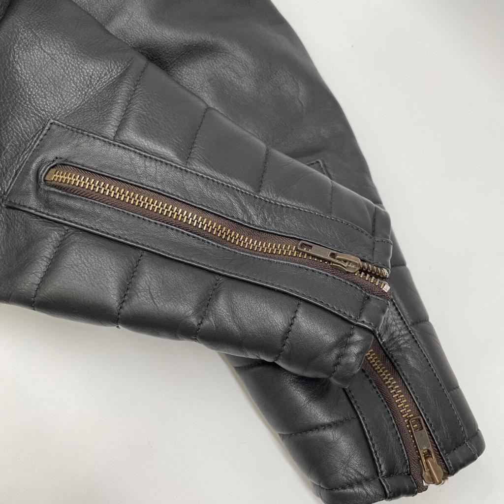 helstons Noir x Camel CRUISER CUIR RAG Leather Jacket Jacket S Brown / BlackUsed