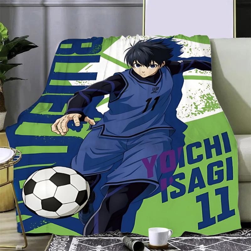 Koc z nadrukiem anime Blue Lock Japonia Koc piknikowy Ciepły koc Miękki i wygodny koc Dom Podróż Prezent urodzinowy