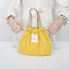 Travel Necessary Corduroy Canvas Thermal Lunch Bag Lunch Box Drawstring Picnic Tote Small Handbag