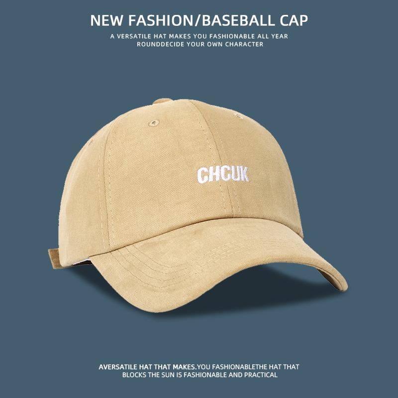 Vintage Versatile Embroidered Peaked Cap Children Wide Eaves Big Head Circumference Show Face Small Soft Top Shade Baseball Cap Men