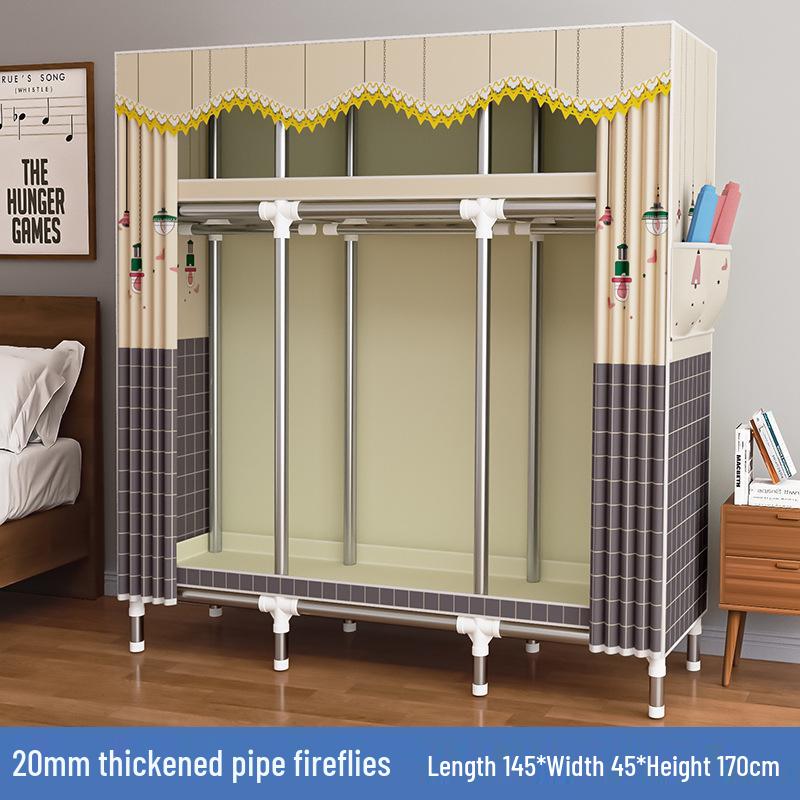 Thickened Steel Pipe Fabric Wardrobe for Dorm or Bedroom Storage