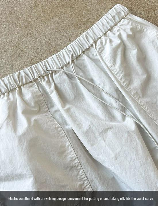 LUXI 2025 Retro High-Waisted Drawstring Cargo Mini Skirt